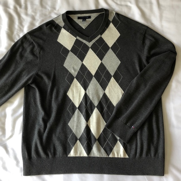 Tommy Hilfiger Men’s Argyle Print Sweater XXL - Picture 1 of 4